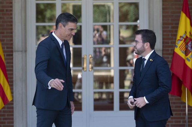 El president del Govern central, Pedro Sánchez, i el de la Generalitat Pere Aragonès