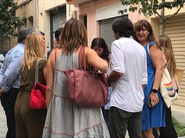 La presidenta del Parlament, Laura Borràs, a la sortida d'una reunió de l'executiva de Junts