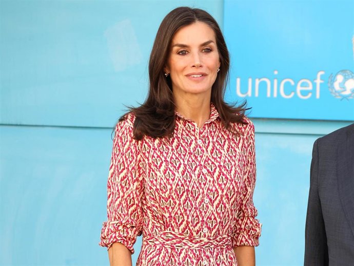 La Reina Letizia, a su llegada a la sede de Unicef