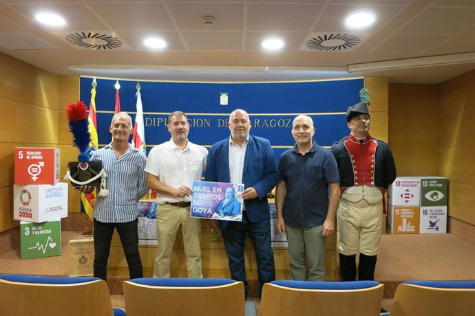 Presentación del evento 'Muel en tiempos de Goya', que se celebrará del 2 al 4 de septiembre en la localidad zaragozana de Muel.