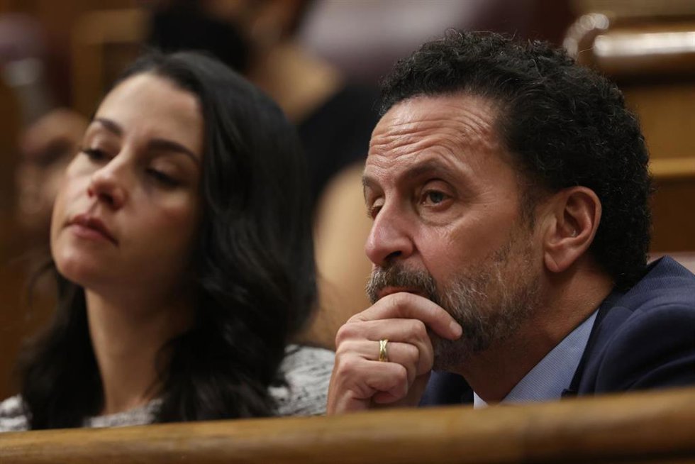 La líder de Cs, Inés Arrimadas, y el portavoz adjunto de Ciudadanos en el Congreso, Edmundo Bal