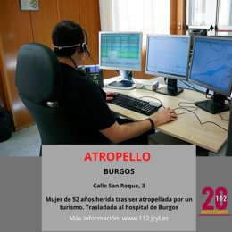 Gráfico elaborado por el 112 con datos sobre el atropello en Burgos
