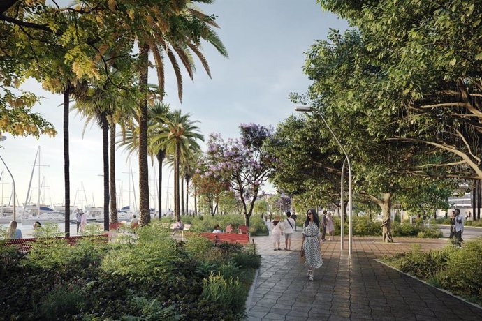 Una imagen del renderizado del nuevo proyecto para el Paseo Marítimo de Palma