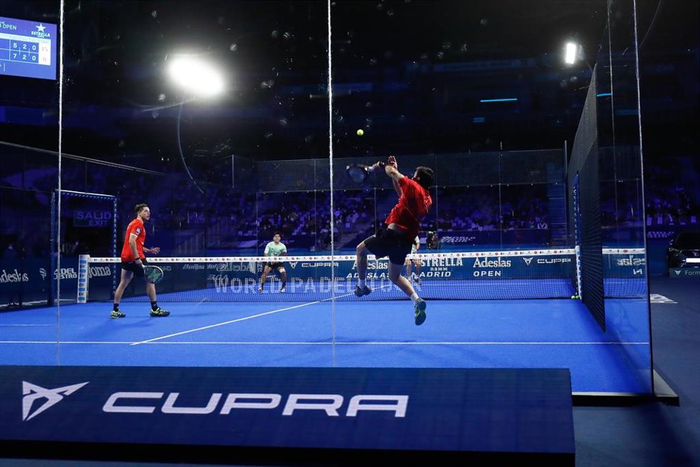 Archivo - Pablo Lima y Agustin Tapia in action durante el World Padel Tour Madrid 2021