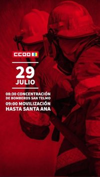 Los bomberos del Ayuntamiento de Las Palmas de Gran Canaria se manifiestan este viernes para protestar por su situación