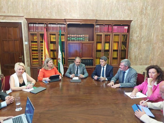 Eloisa Cabrera en la reunión de la Subdelegación del Gobierno