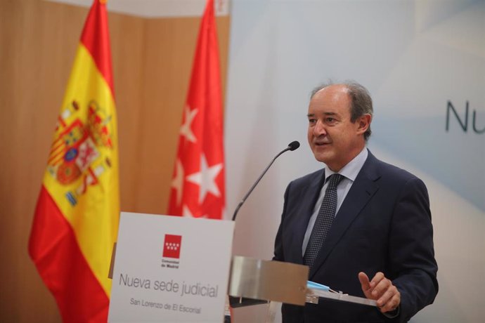 Archivo - El presidente del Tribunal Superior de Justicia de Madrid, Celso Rodríguez, interviene durante la inauguración de la Sede Judicial de San Lorenzo de El Escorial, a 1 de julio de 2021, en Madrid (España). Esta sede dará servicio a los habitante