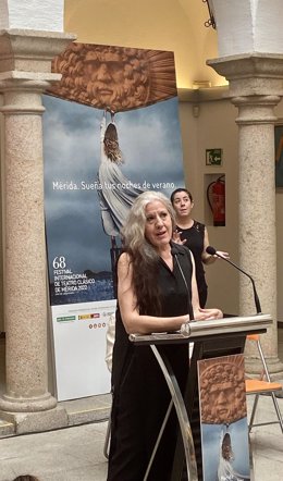 La bailaora María Pagés en la presentación de 'De Sheherazade' en Mérida