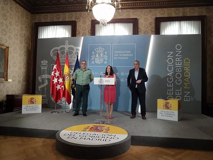 Rueda de prensa de la delegada del Gobierno en Madrid, Mercedes González, tras la Comisión Autonómica de Tráfico y Seguridad Vial