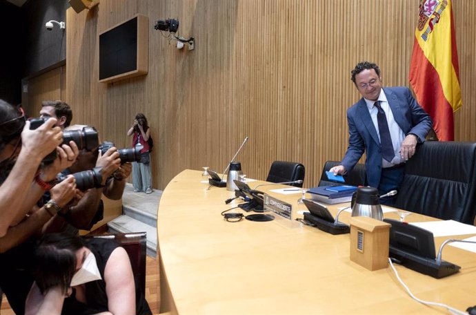 El candidato a fiscal general del Estado, Álvaro García Ortiz, comparece ante la Comisión de Justicia del Congreso de los Diputados, a 28 de julio de 2022, en Madrid (España).