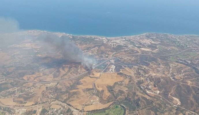 Incendio en la zona Majadilla del Muerto en Mijas (Málaga)