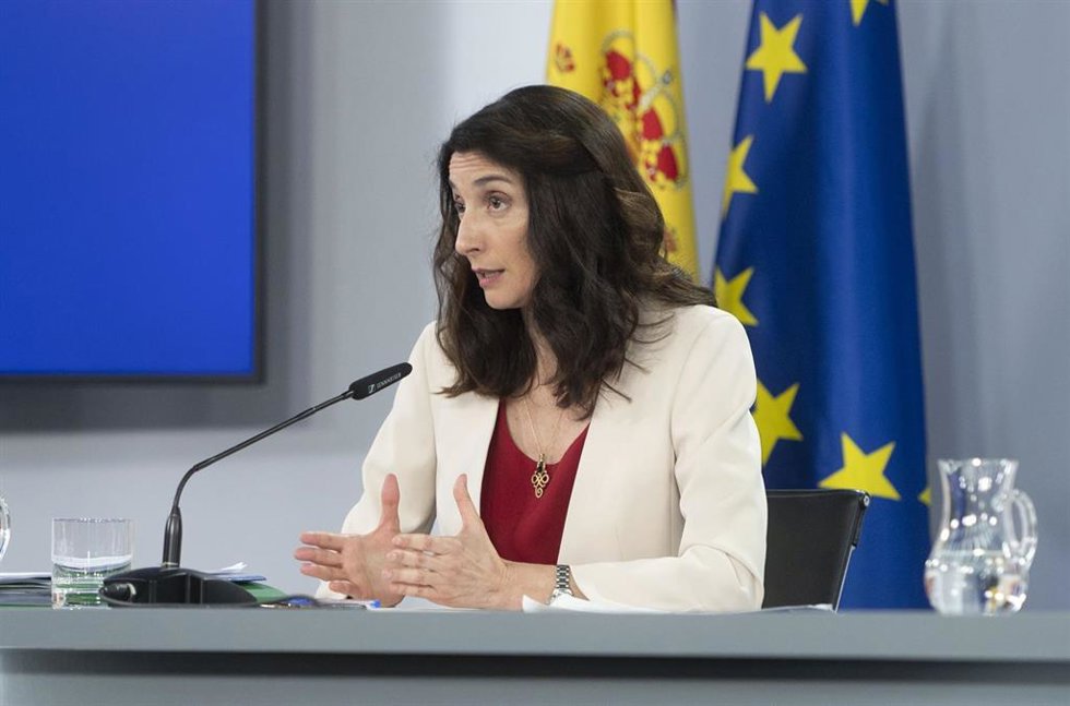 La ministra de Justicia, Pilar Llop, interviene en una rueda de prensa posterior al Consejo de Ministros celebrado en Moncloa, a 19 de julio de 2022, en Madrid (España).