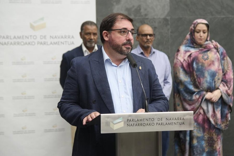 El presidente del Parlamento, Unai Hualde, en el acto de este viernes.