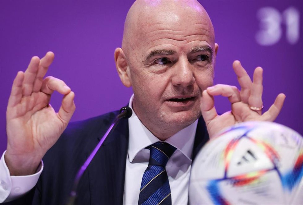 Archivo - El presidente de la FIFA, Gianni Infantino, durante el 72 Congreso del organismo en Doha (Catar). 
