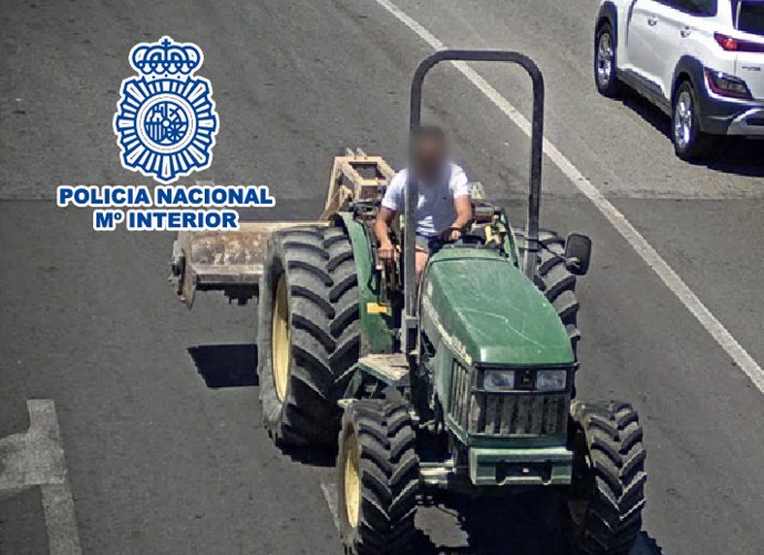 Foto del tractor en el momento de la sustracción