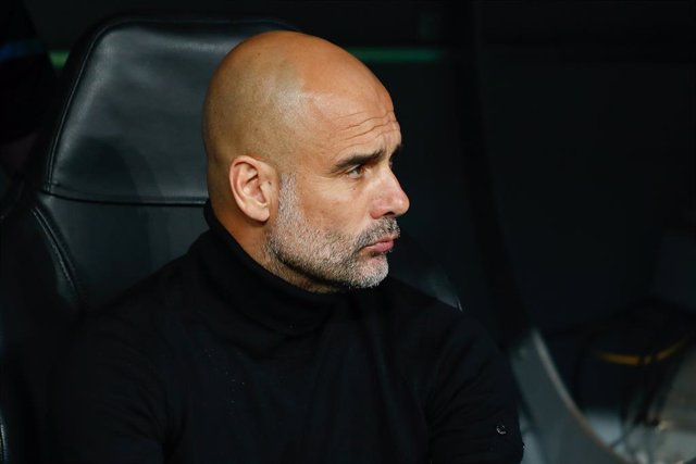 Archivo - Pep Guardiola, head coach of Manchester City looks on during the UEFA Champions League, Semi-final, football match played between Real Madrid and Manchester City at Santiago Bernabeu stadium on may 04, 2022, in Madrid, Spain.
