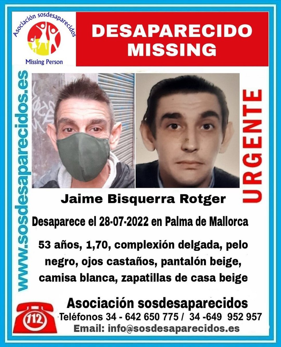 Imagen y descripción del desaparecido.