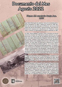 El Palacio de la Isla expone como Documento del Mes de agosto los planos del Sanatorio Santa Ana de 1935