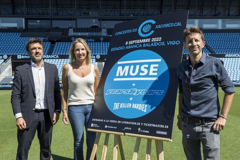 Fernández-Tapias en la presentación del concierto de Muse en Vigo.