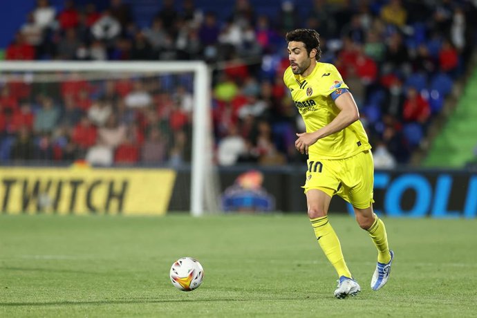 Archivo - Vicente Iborra of Villarreal in action during the spanish league, La Liga Santander, football match played between Getafe CF and Villarreal CF at Coliseum Alfonso Perez stadium on April 16, 2022, in Getafe, Madrid, Spain.