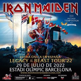 Cartel del concierto de Iron Maiden en Barcelona