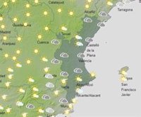 Chubascos acompañados de tormentas localmente fuertes y aviso amarillo por lluvias este sábado en la Comunitat