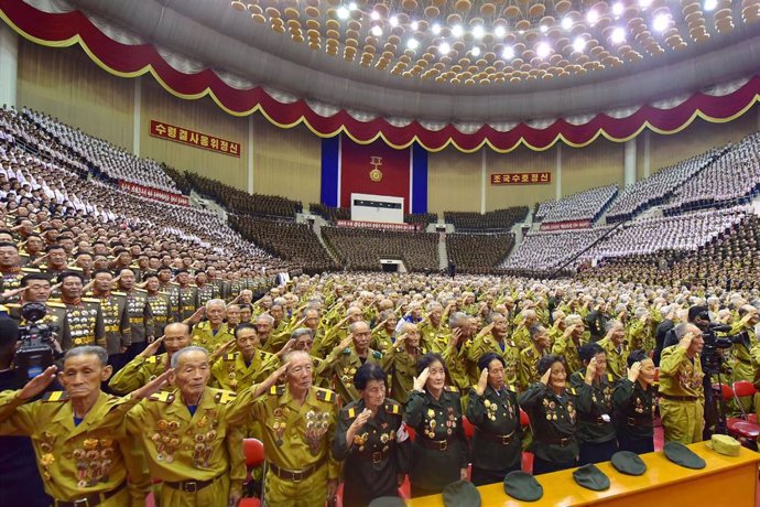 Celebración militar en Corea del Norte 