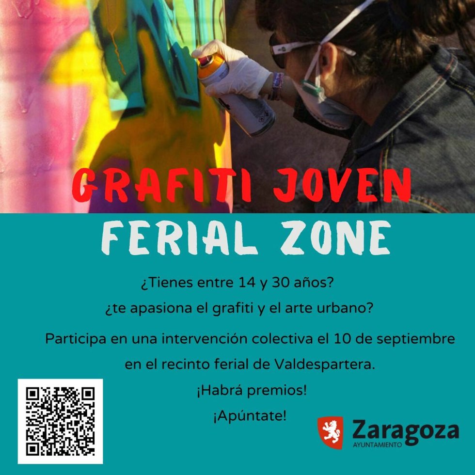 El Ayuntamiento de Zaragoza busca jóvenes con afición por el grafiti y el arte urbano.