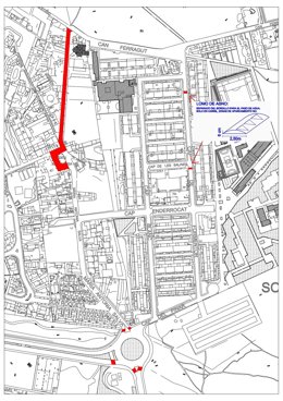 Mapa con las calles de Son Roca que se asfaltarán este lunes