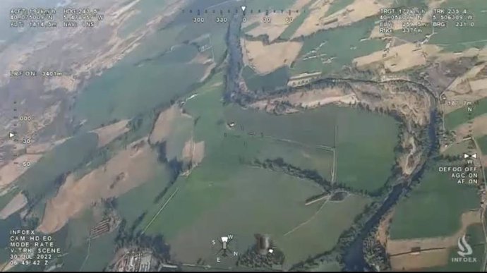 Vista aérea de la zona perimetrada en el incendio de Villanueva de la Vera (Cáceres).