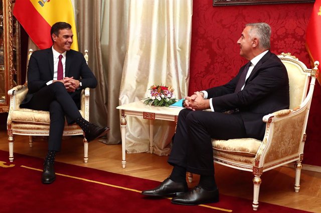 El presidente del Gobierno, Pedro Sánchez, y el presidente de Montenegro, Milo Dukanovic, a 31 de julio de 2022.