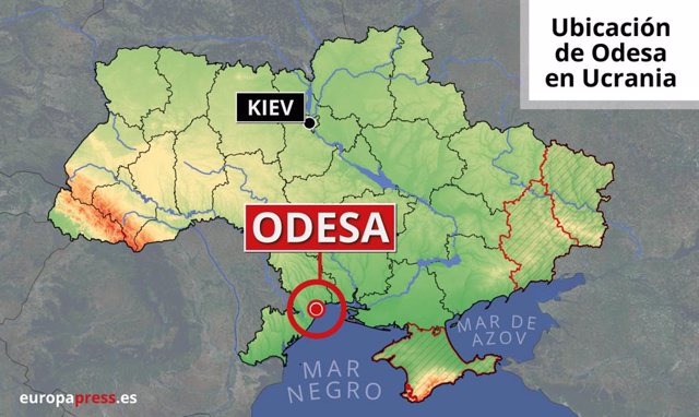 Ubicación de Odesa en Ucrania