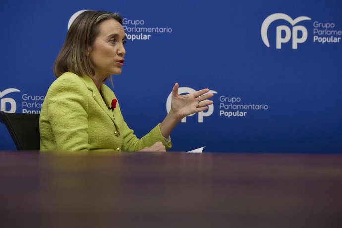 La portavoz del Grupo Popular en el Congreso de los Diputados, Cuca Gamarra, durante una entrevista para Europa Press en el Congreso, a 29 de julio de 2022, en Madrid (España). Concepción Gamarra, es una abogada y política del Partido Popular, fue la pr