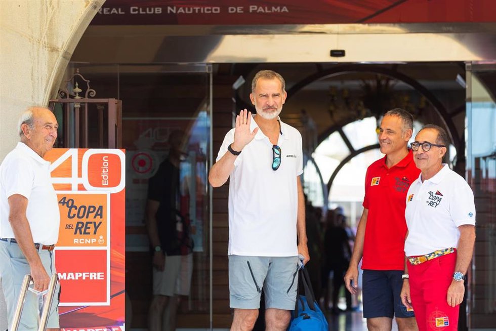 El Rey Felipe VI, a su llegada al Real Club Náutico de Palma para participar en la 40 edición de la Copa del Rey MAPFRE