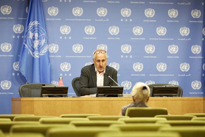 Archivo - El portavoz de la Secretaría General de la ONU, Stéphane Dujarric