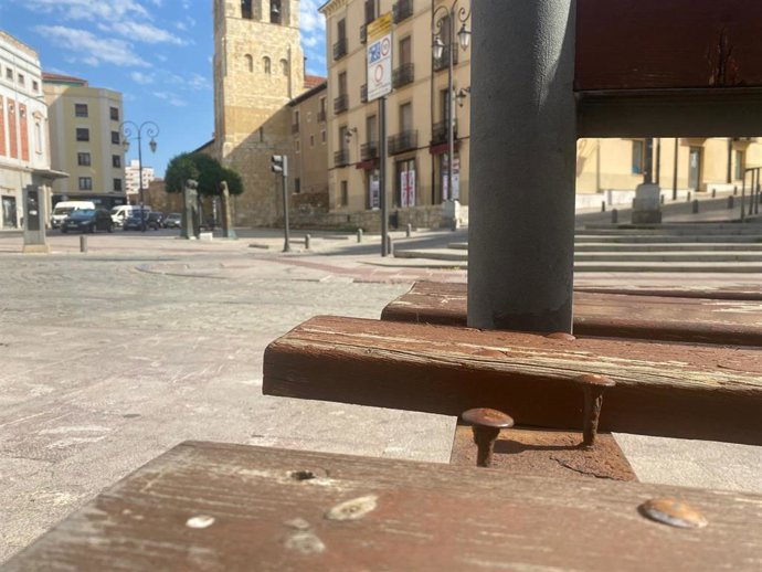 Situación de uno de los bancos en el entorno de San Isidoro de León.