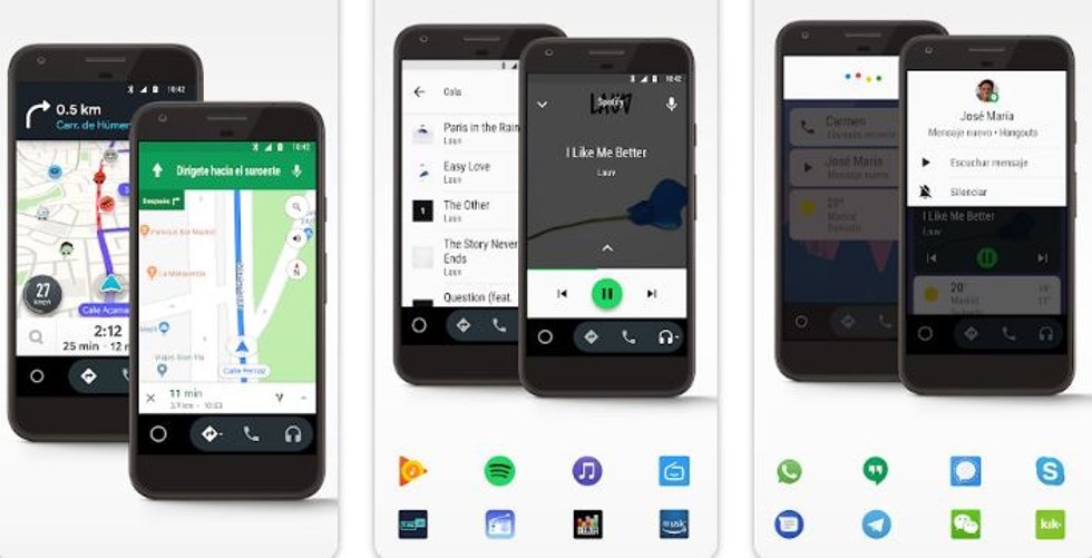 Captura de la interfaz de Android Auto