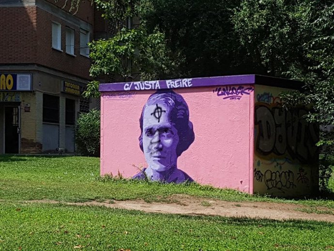 Vuelven a vandalizar el mural dedicado a la maestra republicana Justa Freire en Las Águilas