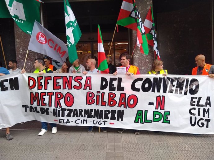 Concentración trabajadores de Metro Bilbao (archivo)