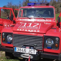 Vehículo 4x4 de los Bomberos del 112 Cantabria en el que fue evacuada la senderista