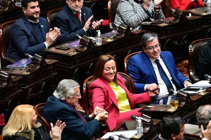Cecilia Moreau en una sesión en la Cámara de Diputados argentina