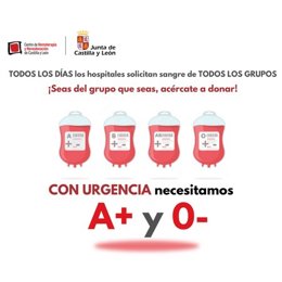 Mensaje en redes sociales del Chemcyl en el que urge donaciones de los grupos A+ y 0-
