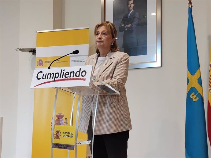 La Delegada del Gobierno, Delia Losa en rueda de prensa.