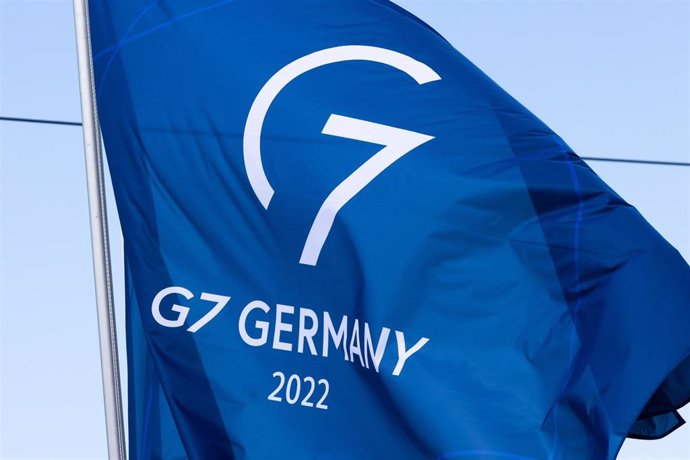 Archivo - Imagen de archivo del logo del G7 durante la cumbre en Alemania.