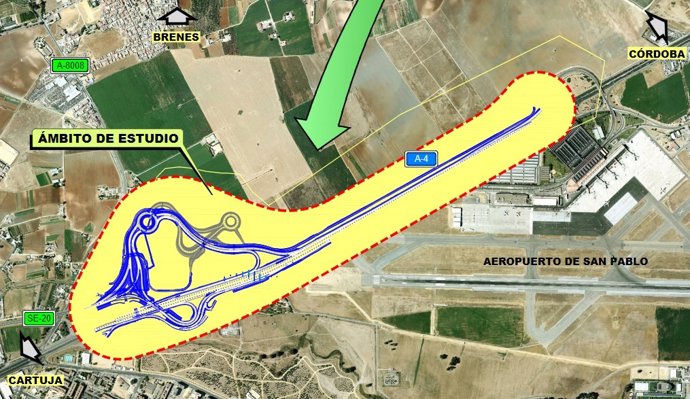 Plano del proyecto de reforma del enlace de la A-4 con la SE-20.