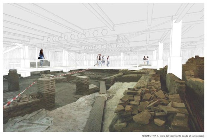 Infografía del sótano del Museo Carmen Thyssen tras poner en valor los restos arqueológicos romanos
