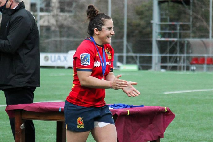 Archivo - Patricia García durante su etapa con la selección española de rugby