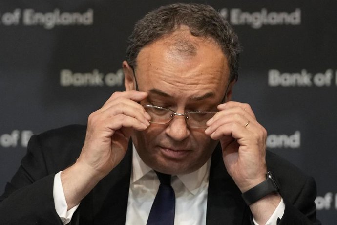 Archivo - 05 May 2022, United Kingdom, London: Governor of the Bank of England Andrew Bailey speaks during the Bank of England Monetary Policy Report Press Conference at the Bank of England following the decision on interest rates. Photo: Frank Augstein