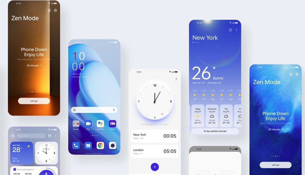 Representación gráfica de OxygenOS 13, la nueva versión de la capa de personalización de OnePlus basada en Android 13.