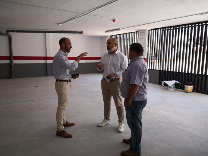 García y Chacón en las obras del nuevo aparcamiento de Las Colmenillas en Grazalema (Cádiz)
